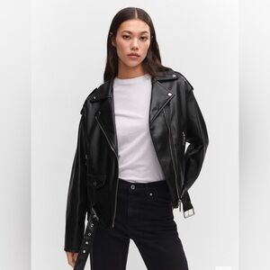 MANGO
Women's Oversized Leather-Effect Jacket